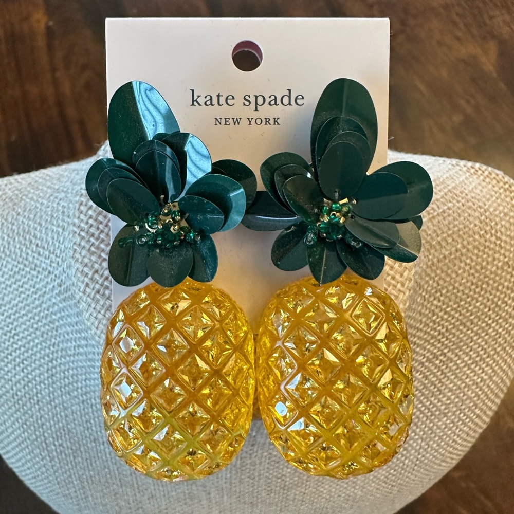 Kate Spade Green and Yellow Pineapple Earrings